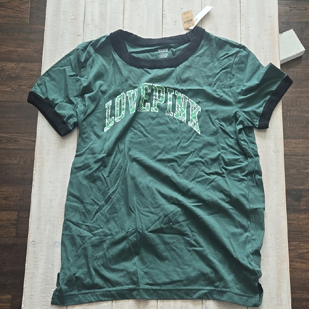 PINK Victoria's Secret Green Short Sleeve Tee